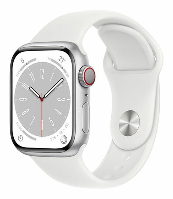【中古】【安心保証】 Series8[41mm/セルラー]アルミ シルバー Apple Watch