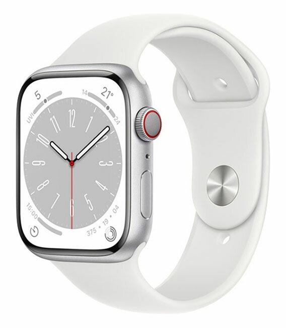 【中古】【安心保証】 Series8[45mm/セルラー]アルミ シルバー Apple Watch