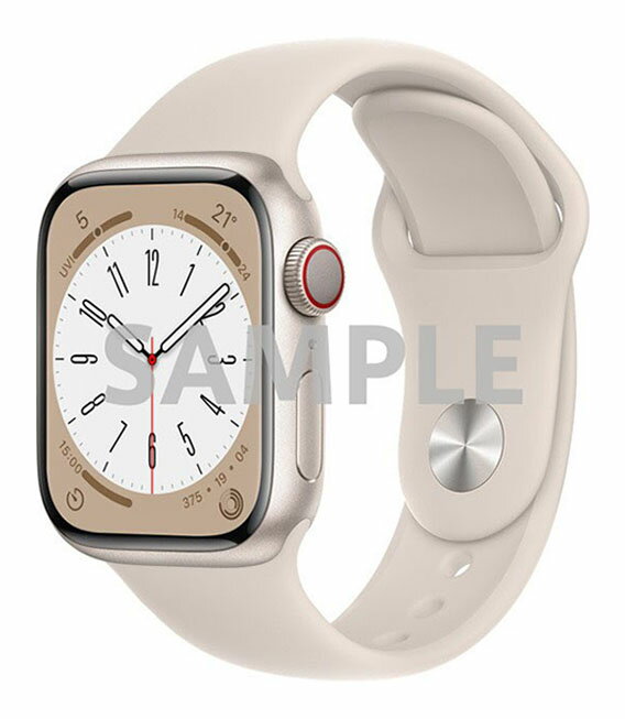 【中古】【安心保証】 Series8[41mm/セルラー]アルミ スターライト Apple Watch