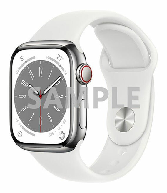 【中古】【安心保証】 Series8[41mm/セルラー]ステンレス シルバー Apple Watch