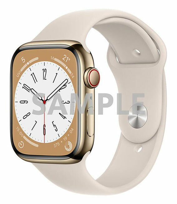 【中古】【安心保証】 Series8[45mm/セルラー]ステンレス ゴールド Apple Watch
