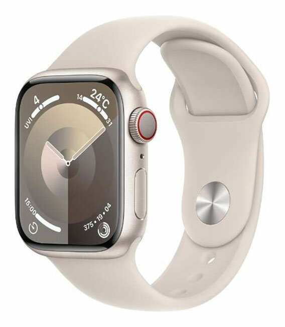 【中古】【安心保証】 Series9[41mm/セルラー]アルミ スターライト Apple Watch