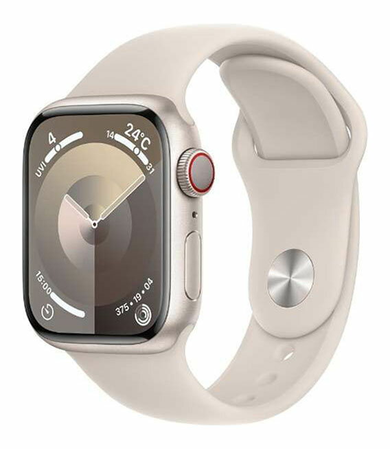 【中古】【安心保証】 Series9[41mm/セルラー]アルミ スターライト Apple Watch