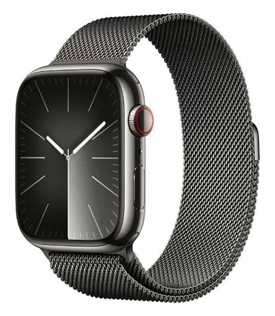 【中古】【安心保証】 Series9[45mm/セルラー]ステンレス グラファイト Apple Watch(2)