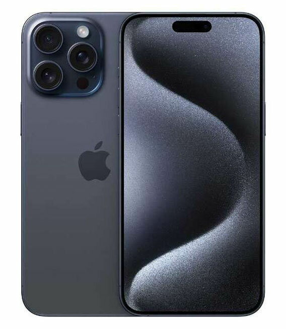 【中古】【安心保証】 iPhone15 Pro Max[1TB] SIMフリー MU723J ブルーチタニウム