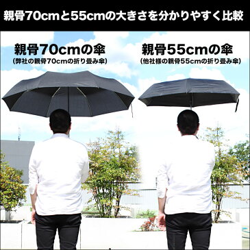 折りたたみ傘 大きい 長傘級の親骨約70cm晴雨兼用傘（雨傘 日傘 雨晴）【送料無料】 メンズ 紳士用（男性用）UV 撥水 加工 折りたたみ傘 軽量 折り畳み傘 コンパクト おりたたみ傘 折畳み傘 折畳傘 紳士傘　手動折りたたみ傘 大型 【楽天 折畳み傘ランキング1位】