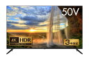 【新品】グリーンハウス 4K／HDR対応50V型ベゼルレス液晶テレビ GH−TV50DGE−BK／グリーンハウス家電／ビジュアル