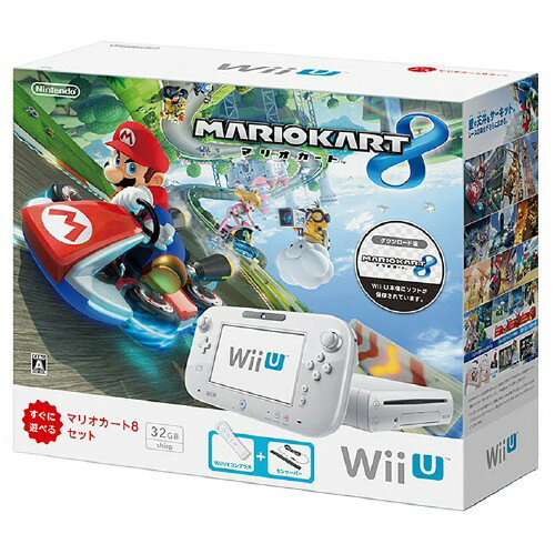 【中古 箱説なし 付属品なし 傷なし】Wii U マリオカート8 セット シロ (同梱版)Wii U ゲーム機本体