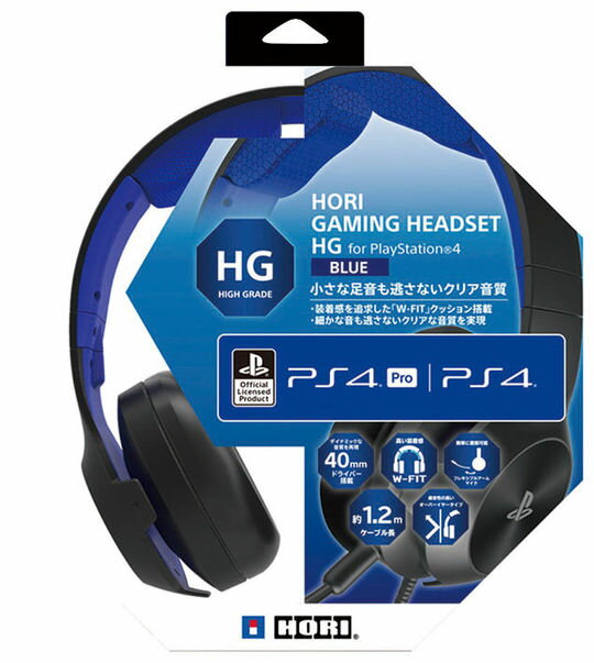 【新品】ホリゲーミングヘッドセット ハイグレード for PlayStation 4 ブルー周辺機器(ソノ他メーカー)ソフト／その他・ゲーム