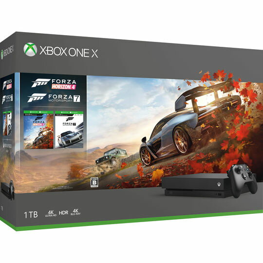 【中古・箱説あり・付属品あり・傷なし】Xbox One X (Forza Horizon 4／Forza Motorsport 7 同梱版)XboxOne ゲーム機本体