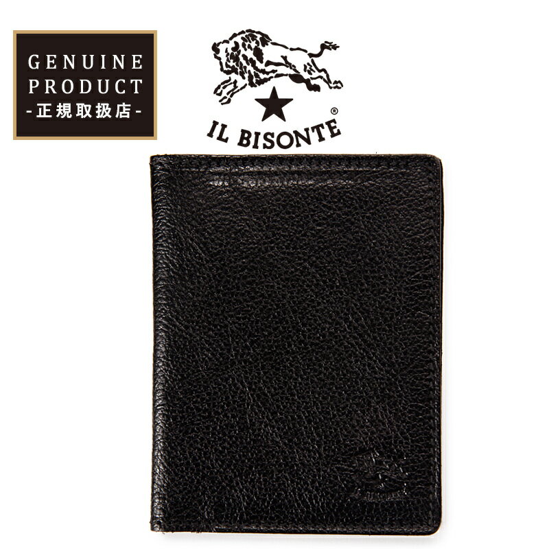 【正規取扱店】IL BISONTE イルビゾンテ レザーパスケース カードケース 411619 35/ブラック 【gs0】 1