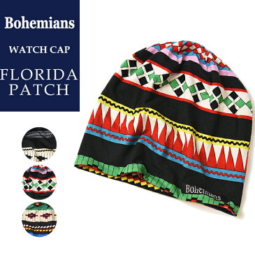 【送料無料（ゆうパケット）】ボヘミアンズ Bohemians フロリダパッチ柄 ワッチキャップ/帽子 BH-09 FLORIDA PATCH メンズ/レディース【郵便局/コンビニ受取対応】