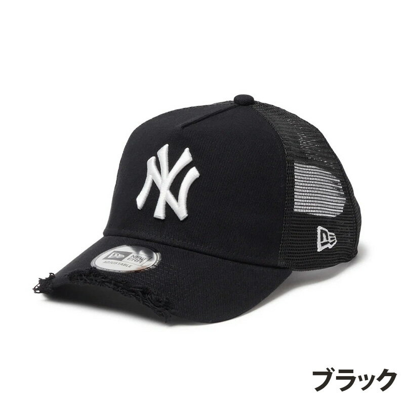 2026春夏新作9FORTY A-Frame トラッカー MLB Damaged Cap ニューヨーク ヤンキース ベースボールキャップ ブラック 帽子 黒 NY・14744899