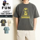 2025春夏新作 ファン モデムデザイン FUN for MODEM DESIGN おじさんTシャツ イッヌTシャツ ピグメント加工 半袖Tシャツ 裾リブ 古着 夏 F-25SU252GE