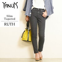 残りわずか！セール30%OFF 裾上げ無料 ヤヌーク YANUK RUTH ルーススリムテーパード デニムパンツ ブラック ジーンズ レディース きれいめ 美脚 ストレッチ スキニー 57193069【gs2】