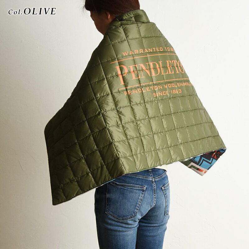 PENDLETON×TAION ペンドルトン×タイオン 4WAYポンチョ ダウンポンチョ 肩掛け ひざ掛け エプロン ブランケット キルティング キャンプ アウトドア コラボアイテム 213010【gs2】