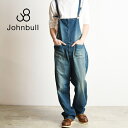 裾上げ無料 ジョンブル Johnbull デニム ワークオーバーオール サロペット メンズ 21050 ユーズド加工