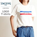 残りわずか!セール20%OFF サムシング SOMETHING ロゴ プリント クルーネック 半袖 Tシャツ レディース ロゴT 大人かわいい おしゃれ ST548【gs0】