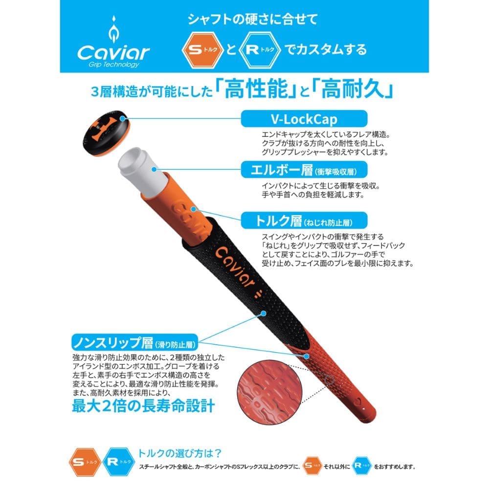 正規販売代理店 キャビアグリップ Caviar caviar grip ゴルフグリップ グリップ ゴ...