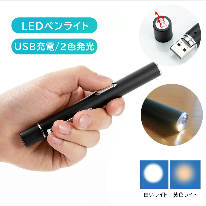 LEDペンライト USB充電式 送料無料　