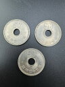 【中古品】3枚 古銭穴あき 50円 銀貨 昭和37年 美品