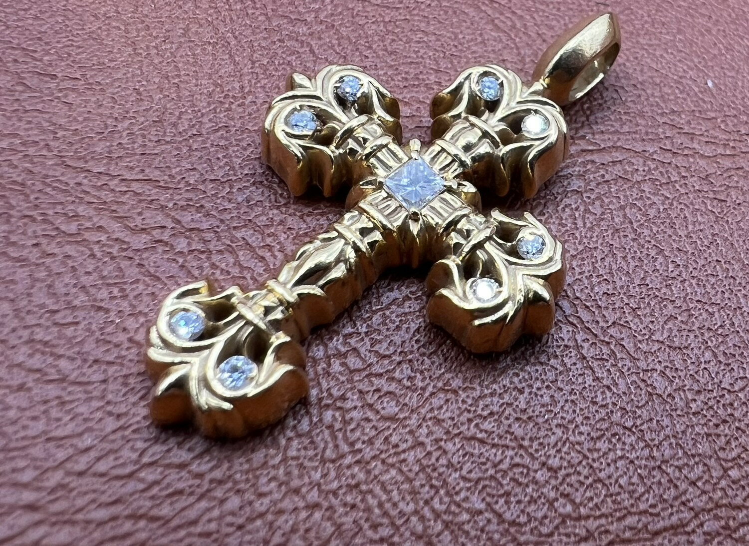 【中古】CHROME HEARTS クロムハーツ フィリグリークロス トップダイヤ K22 ダイヤモンド