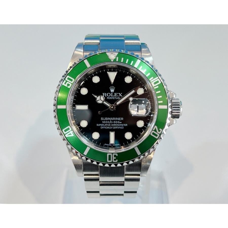 【2020年メーカーOH済】【中古品】ロレックス ROLEX サブマリーナ デイト グリーンサブ 腕時計 メンズ 自動巻き SS オイスターブレス 16610LV V番 【送料無料】