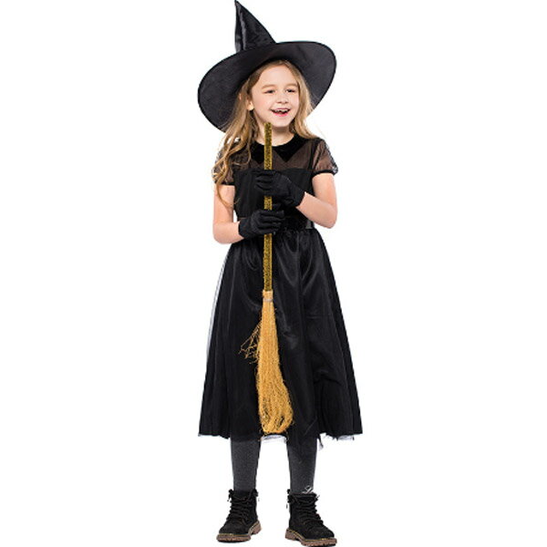 ハロウィン コスチューム 魔女 子供 ワンピース・ベルト・帽子の3点セット コスプレ 仮装 子供 スカート ハット付き キッズ 子供服 子供 衣装 仮装 halloween 幼稚園 保育園 パーティー