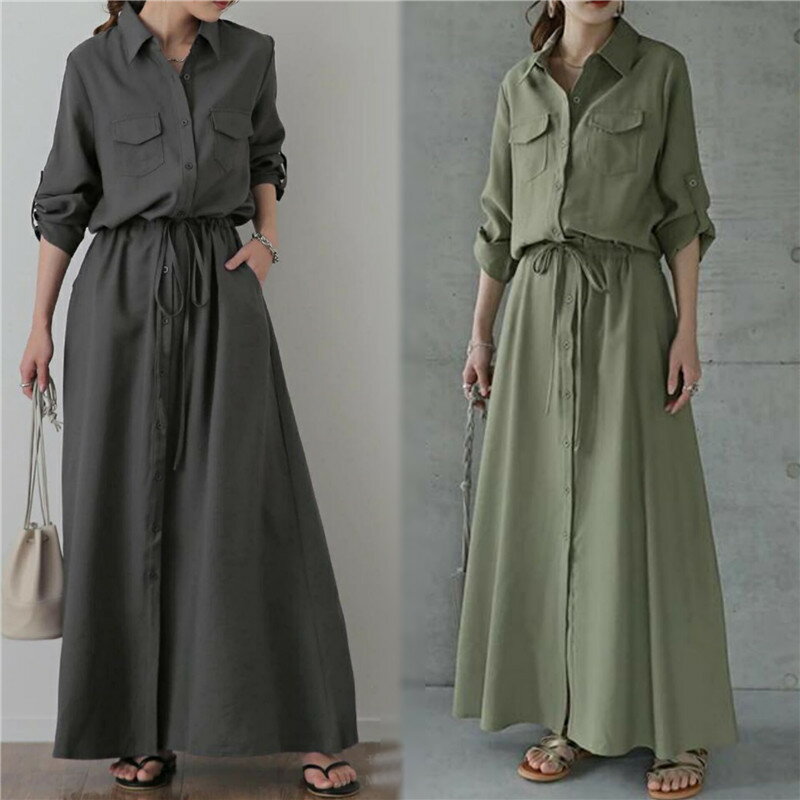 【LINEで100円引】ワンピース ロングワンピース シャツワンピース シャツ ブラウス ワンピ シャツワンピ ロング マキシ マキシワンピース レディース 長袖 羽織 大きいサイズ きれいめ おしゃれ かわいい 体型カバー