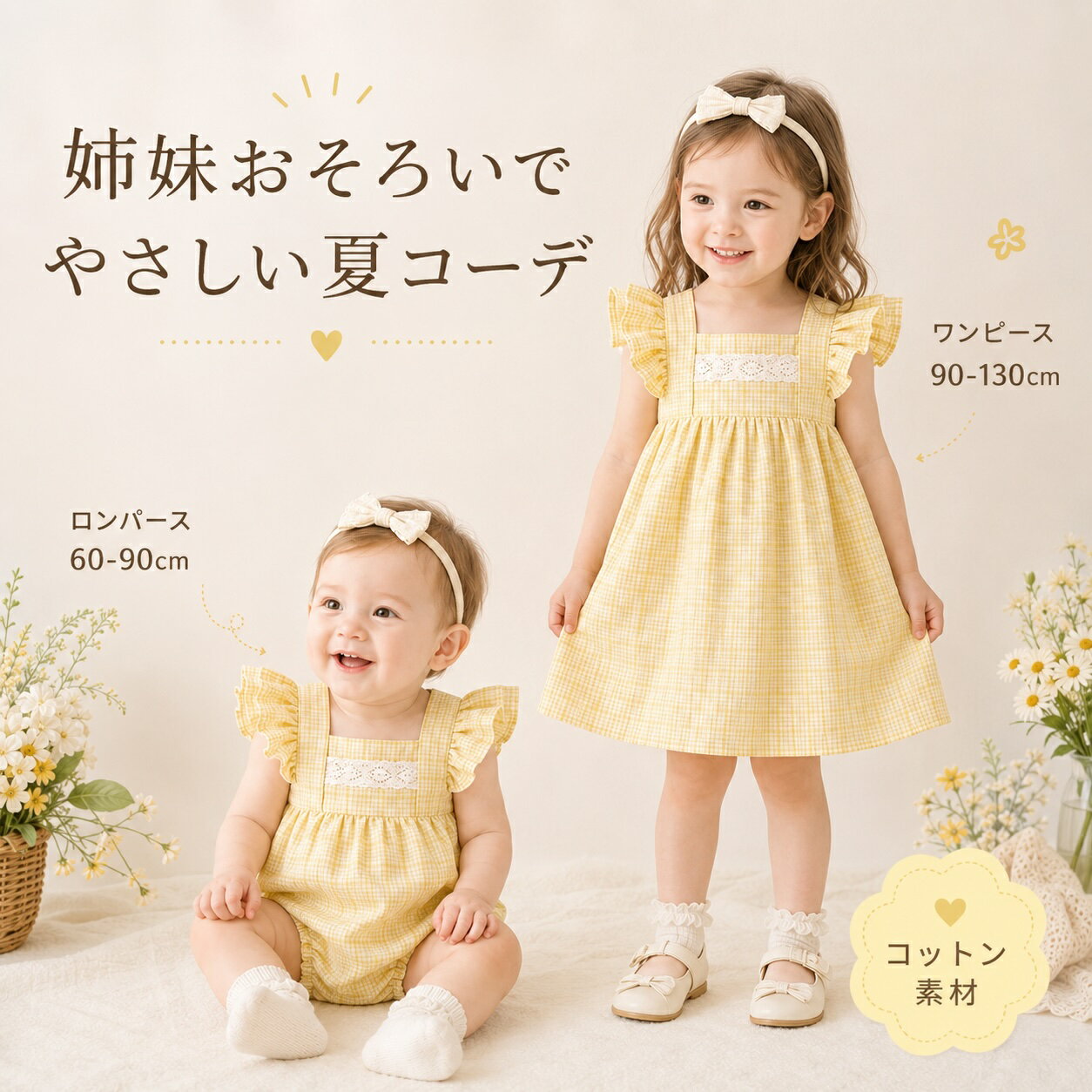 楽天市場】ギンガムチェック ワンピース（カラーイエロー）（キッズ