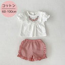 赤ちゃん ベビー 女の子 夏 セットアップ 上下セット 半袖 ブラウス セパレート トップス パンツ ベビー服 赤ちゃん服 春 秋 コットン 綿 おしゃれ かわ...