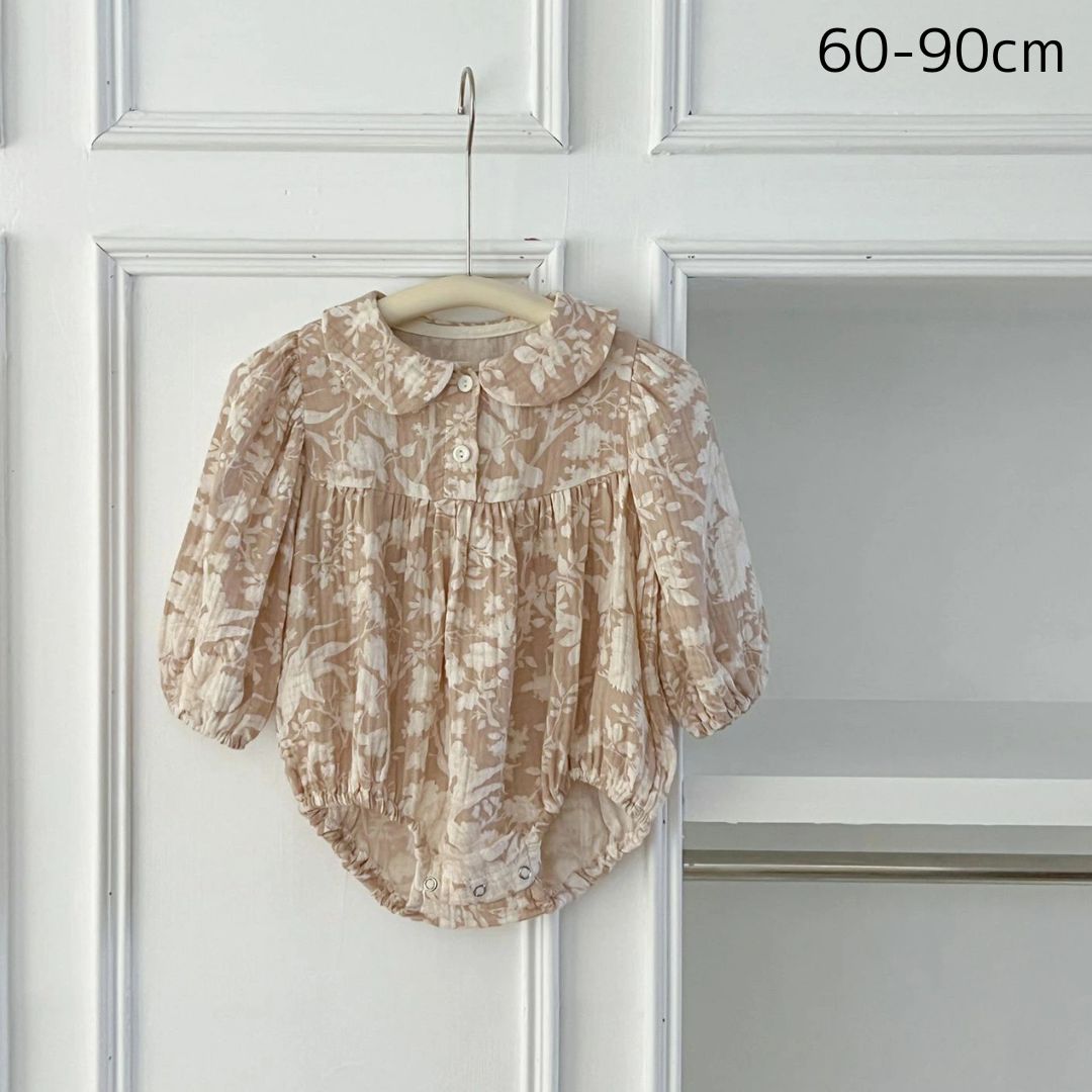 かわいい赤ちゃん・ベビーのロンパースです。 小花柄がとっても可愛い一枚でオシャレに大変身！ 襟付きでとっても上品なお洋服です> 送料無料でお届けします 【サイズ】 サイズ /目安cm / 目安kg 60 / 62-66cm / 6.5-7....