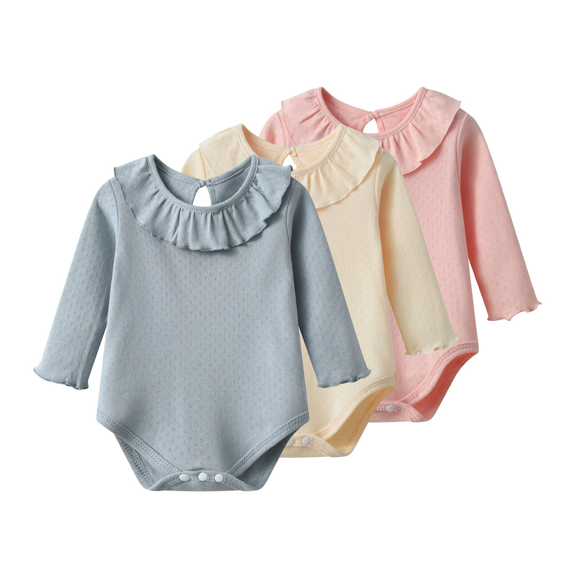 ロンパース 女の子 長袖 コットン 綿100 おしゃれ かわいい カバーオール シンプル 春 秋 冬 赤ちゃん 赤ちゃん服 服 出産祝い ギフト ラッピング く...