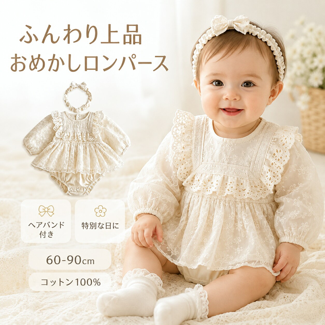楽天市場】ベビー服 ロンパース（ベビードレス・セレモニードレス