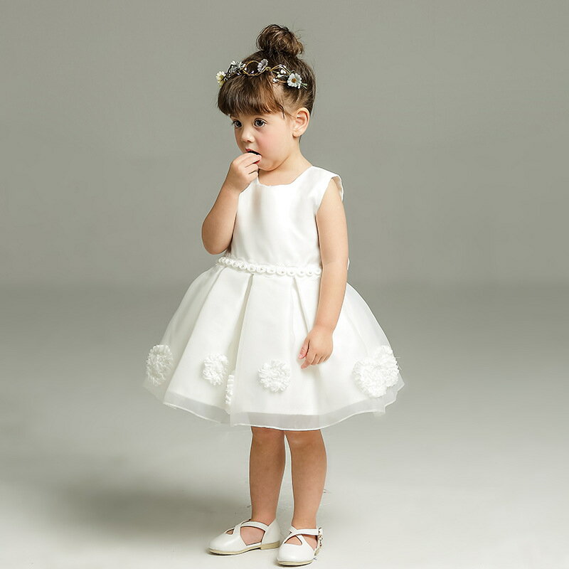 ベビードレス セレモニードレス 新生児 女の子 ワンピース ノースリーブ かわいい ...