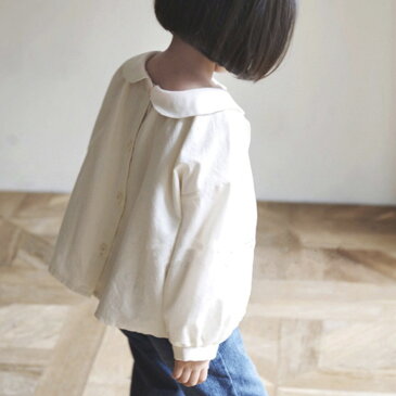 トップス ブラウス 子供服 長袖 韓国子供服 コットン 綿 90 100 110 120 130 ホワイト キッズ