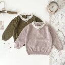 ニット トップス 襟 フリル レース 秋 秋冬 冬 女の子 ベビー 赤ちゃん トップス リボン 子供服 キッズ 子ども かわいい おしゃれ あたたかい あったか...