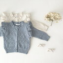 【LINEで100円引】フリル 袖フリル 編みニット秋 秋冬 冬 女の子 前びらき 前開き ベビー 赤ちゃん 子供服 キッズ 子ども かわいい おしゃれ あった...