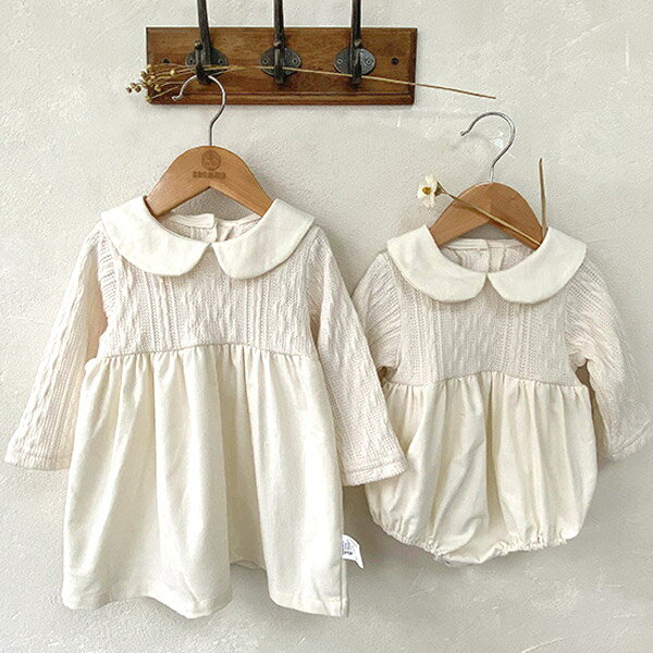 【楽天スーパーセール】ロンパース ワンピース 女の子 長袖 ベビー服 ベビー 赤ちゃん かわいい おしゃれ お出かけ フォーマル お誕生日 お宮参り ハーフバースデー 60 70 80 90 100 えりつき 結婚式 カバーオール 上品