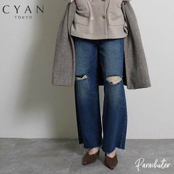 Rakuten - ご予約商品 ポイントアップ 【CYAN tokyo】シアン トーキョー　クラッシュデニムヴィンテージワイド 604494 2026 AUTUMUN ＆ WINTER ご予約 人気 30代 40代 50代 60代 セレクトショップ パラシューター シアン オンラインショップ 正規取扱店