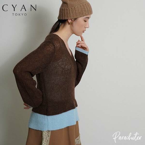Rakuten - ご予約商品 ポイントアップ 【CYAN tokyo】シアン トーキョー　配色レイヤーモヘアニット 604507 2026 AUTUMUN ＆ WINTER ご予約 人気 30代 40代 50代 60代 セレクトショップ パラシューター シアン オンラインショップ 正規取扱店