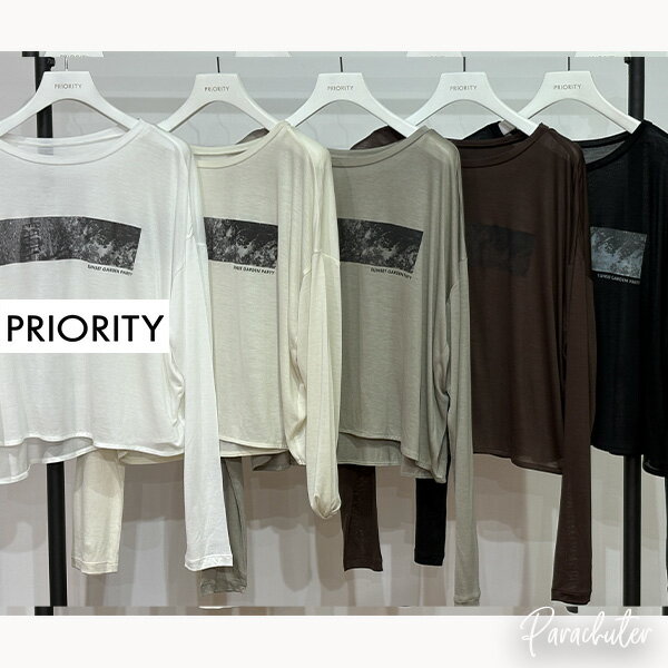 乐天商城 - ご予約商品 ポイントアップ【PRIORITY】プライオリティ シアーフォトTシャツ　P67051HW 2026 ご予約 人気 30代 40代 50代 60代 セレクトショップ パラシューター オンラインショップ 正規取扱店