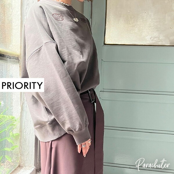 乐天商城 - ご予約商品 ポイントアップ【PRIORITY】プライオリティ フロッキープリント裏毛 PO P67052HW　2026 ご予約 人気 30代 40代 50代 60代 セレクトショップ パラシューター オンラインショップ 正規取扱店