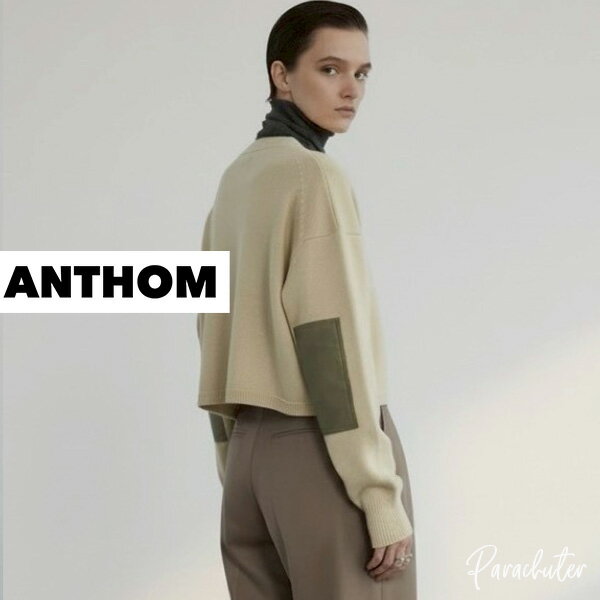 乐天商城 - ご予約POINT UP【ANTHOM】アントム クロップド丈エルボーパッチKNIT A41526 人気 30代 40代 50代 60代 セレクトショップ パラシューター 公式 オンラインショップ 正規取扱店