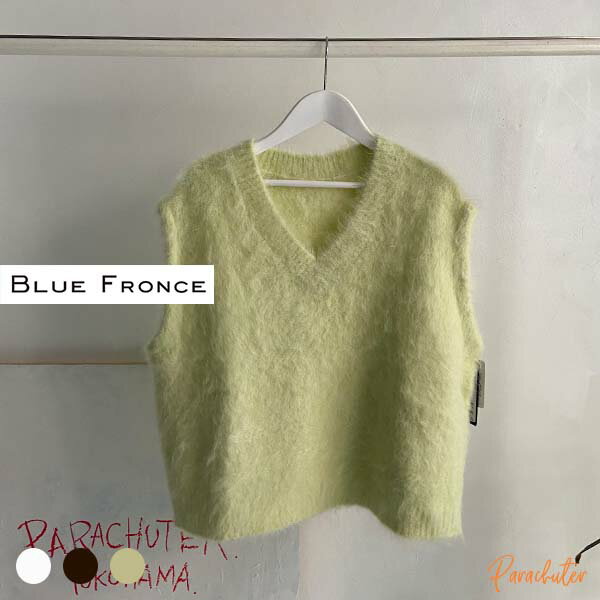 未使用タグ付き　ブルーフロンセ　ローブ　馬車ロゴニット　オフホワイト　サイズ38 BLUE FRONCE 馬車ロゴニット ROBE オフホワイト ローブ