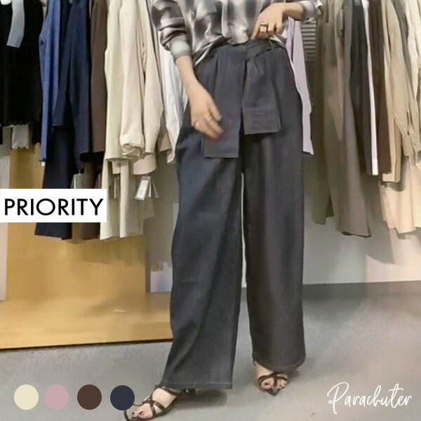 【PRIORITY】プライオリティ レイヤード風ワイドパンツ P61060 Al 人気 30代 40代 50代 60代 プライオリティー セレクトショップ パラシューター 公式 オンラインショップ 正規取扱店