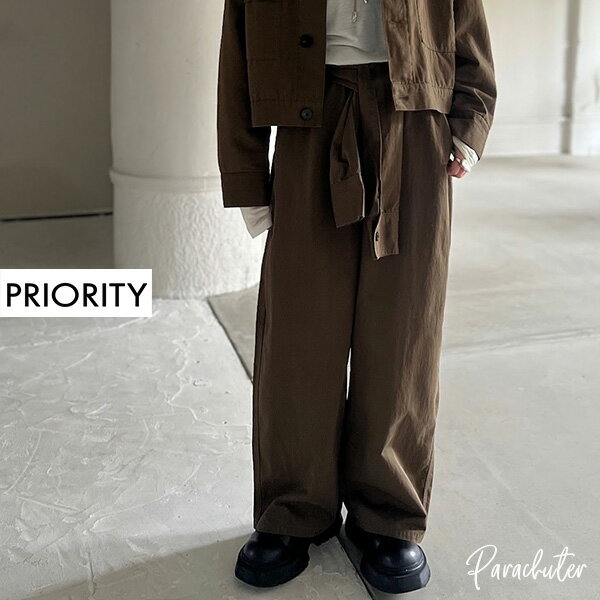 乐天商城 - ご予約商品 ポイントアップ【PRIORITY】シャツスリーブベルトパンツ　P67041AI 2026 ご予約 人気 30代 40代 50代 60代 セレクトショップ パラシューター オンラインショップ 正規取扱店