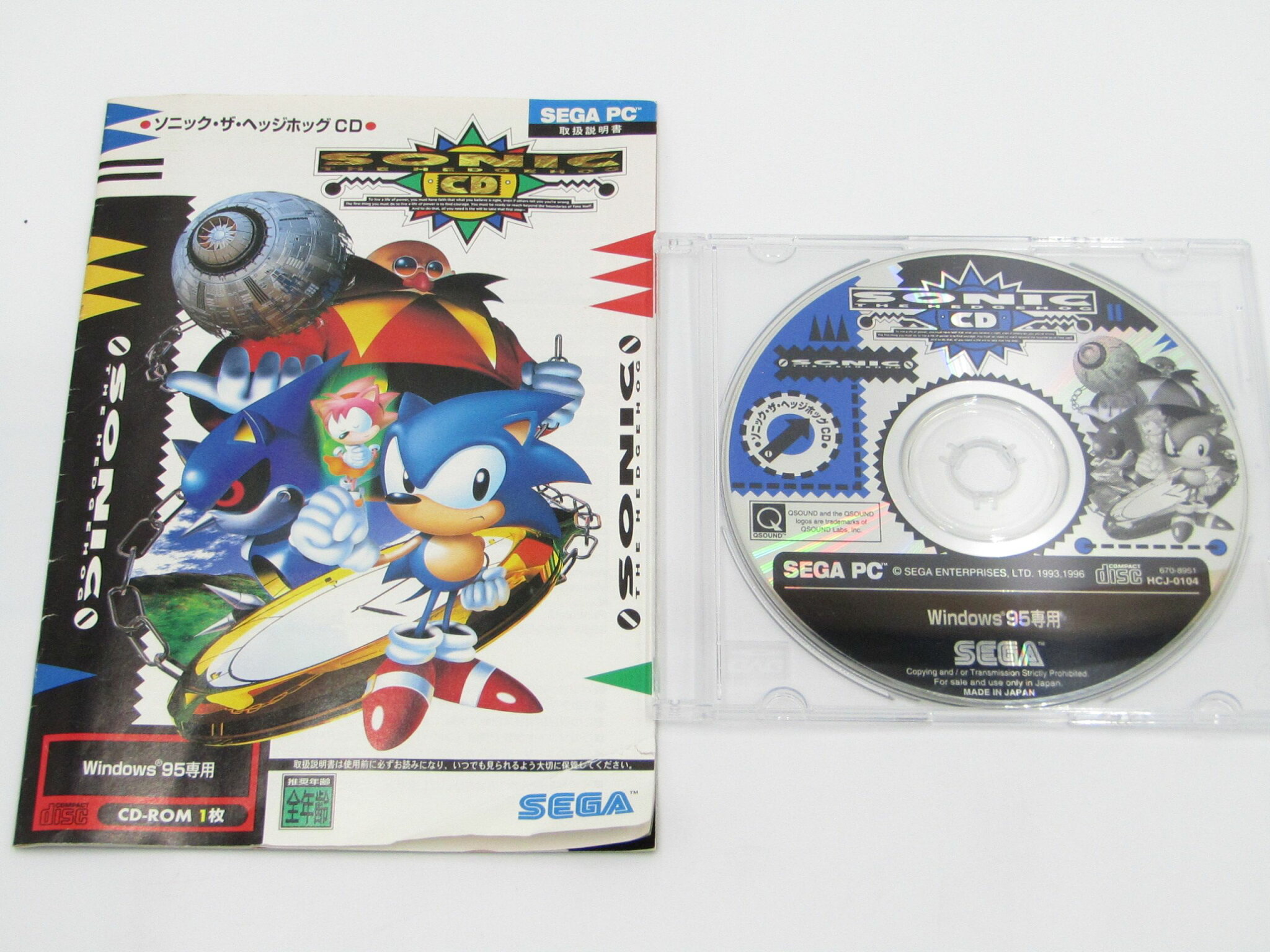 【中古】ソニックザヘッジホッグCD 箱なしWindows95 CDソフト ※商品にタバコかお香のような臭いが付着しております。