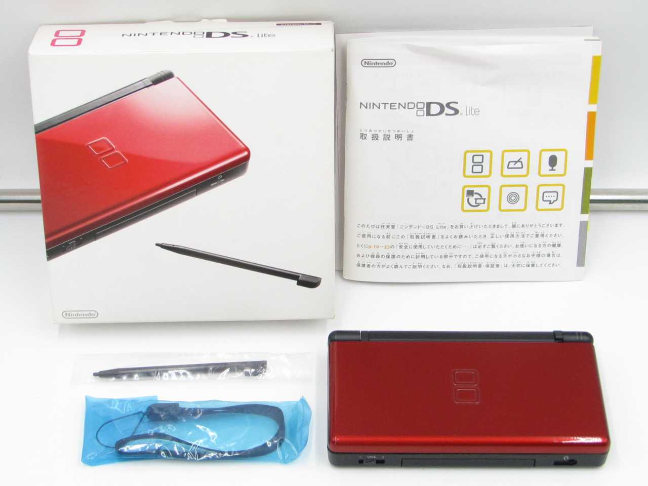 【中古】ニンテンドーDS Lite本体 クリムゾン・ブラック　欠品あり　破損あり