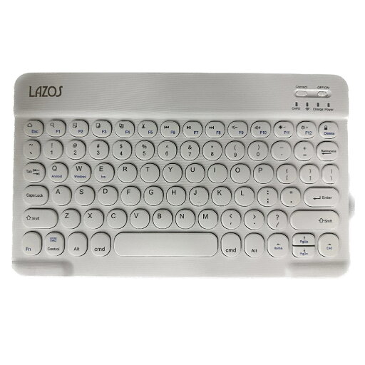 Lazos Bluetooth キーボード 丸形キー ホワイト L-BTK3-W ワイヤレス 薄型 軽量 Lazos Bluetooth キーボード 丸形キー ホワイト L-BTK3-W ワイヤレス 薄型 軽量